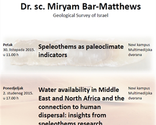 Predavanja dr. sc. Miryam Bar-Matthews 