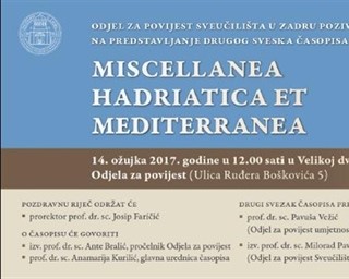 Predstavljanje  časopisa "MISCELLANEA HADRIATICA ET MEDITERRANEA"
