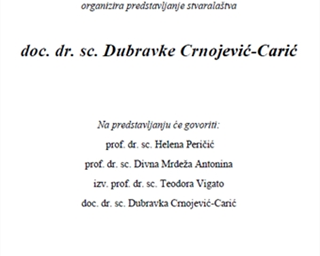 Predstavljanje teatrološkog rada doc. dr. sc. Dubravke Crnojević-Carić