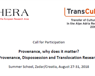 Prijave za međunarodnu ljetnu školu "Provenance, why does it matter? Provenance, Dispossession and Translocation Research"
