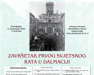 Znanstveni skup „Završetak Prvog svjetskog rata u Dalmaciji“