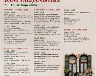 Dani talijanistike od 7. do 10. svibnja