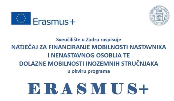 Erasmus+ natječaj za nastavnike i nenastavno osoblje za ljetni semestar akademske godine 2017./2018.