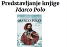 Predstavljanje knjige "Marco Polo", knjigu predstavlja autor Thomas Tanase!