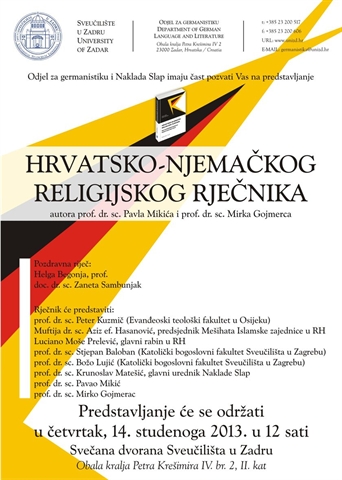 Predstavljanje "Hrvatsko-njemačkog religijskog rječnika" - medijski odjek