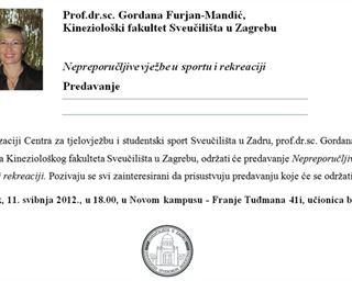 Predavanje prof. dr. sc. Gordane Furjan-Mandić