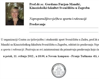 Predavanje prof. dr. sc. Gordane Furjan-Mandić