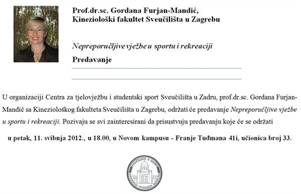 Predavanje prof. dr. sc. Gordane Furjan-Mandić