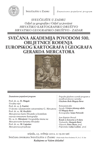 Svečana akademija povodom 500. obljetnice rođenja Gerarda Mercatora