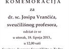 Komemoracija za prof. dr. sc. Josipa Vrančića