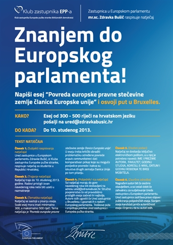 Natječaj "Znanjem do Europskog parlamenta"