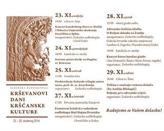 Krševanovi dani kršćanske kulture od 23. do 29. studenoga 2014.