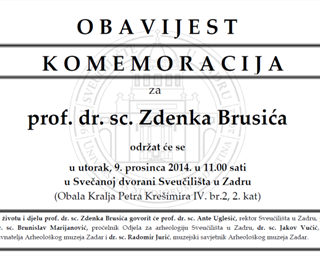 Komemoracija za prof. dr. sc. Zdenka Brusića 