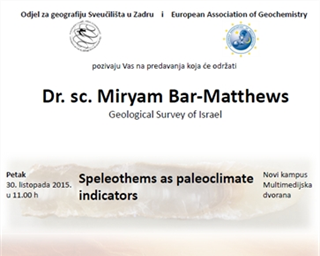 Predavanja dr. sc. Miryam Bar-Matthews 