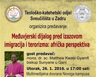 Predavanje ''Međuvjerski dijalozi pred izazovom imigracija i terorizma: afrička perspektiva''