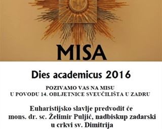 Sveta misa na Dan Sveučilišta u kapeli sv. Dimitrija