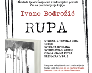 Predstavljanje knjige "Rupa" autorice Ivane Bodrožić 