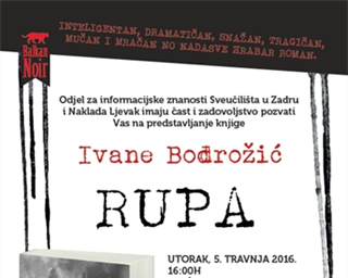 Predstavljanje knjige "Rupa" autorice Ivane Bodrožić 