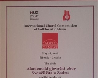 Srebrna nagrada za Akademski pjevački zbor  Sveučilišta u Zadru