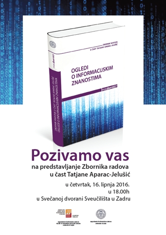Poziv na predstavljanje Zbornika radova u čast Tatjane Aparac-Jelušić