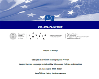Obavijest o završnom skupu projekta ProViZA 