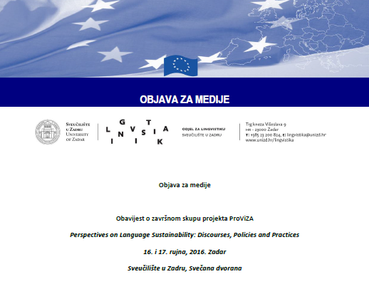 Obavijest o završnom skupu projekta ProViZA 