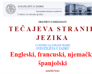 Obavijest o održavanju tečajeva stranih jezika