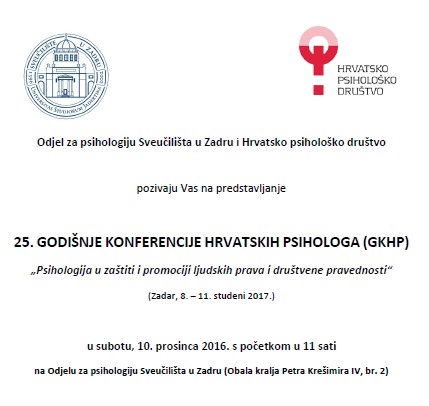 Predstavljanje 25. godišnje konferencije hrvatskih psihologa (GKHP)