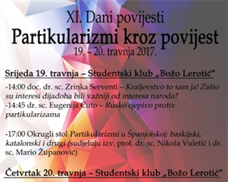 XI. Dani povijesti: Partikularizmi kroz povijest
