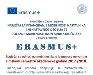 Erasmus+ Natječaj za financiranje mobilnosti nastavnika i nenastavnog osoblja – 3. 5. 2017.