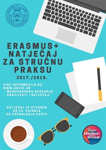 Produljen Natječaj za studentsku mobilnost u svrhu Erasmus+ stručne prakse - 25.05.2017.