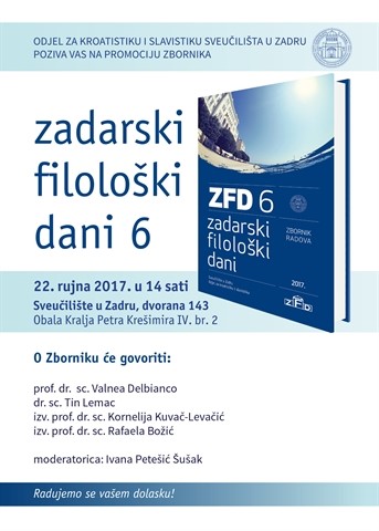 Predstavljanje zbornika „Zadarski filološki dani VI“