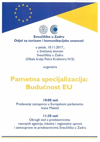 Poziv na predavanje i okrugli stol „Pametna specijalizacija: Budućnost EU“