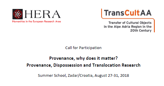 Prijave za međunarodnu ljetnu školu "Provenance, why does it matter? Provenance, Dispossession and Translocation Research"
