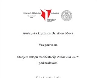 Zadar čita u Austrijskoj knjižnici Dr. Alois Mock