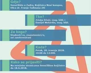 Radionica Sveučilišne knjižnice "Kako (ne) biti u (ras)koraku s najnovijim znanstvenim dostignućima?"