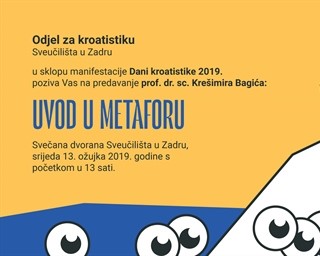 Poziv na predavanje „Uvod u metaforu“ prof. dr. sc. Krešimira Bagića