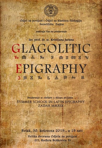 Predavanje izv. prof. dr. sc. Kristijana Jurana „Glagolitic epigraphy“