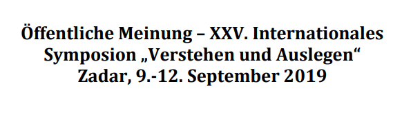 „Javno mnijenje“ (Öffentliche Meinung) – XXV. međunarodni simpozij