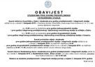 Obavijest studentima prve godine preddiplomskih i integriranih studija