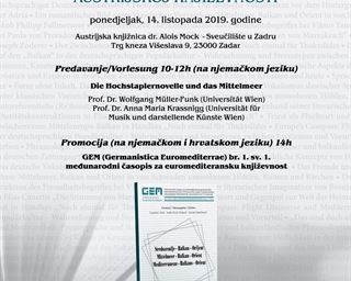 Poziv na događanja na temu „Sredozemlje u Njemačkoj i austrijskoj književnosti“