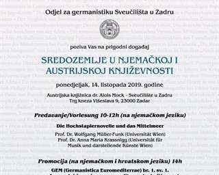 Poziv na događanja na temu „Sredozemlje u Njemačkoj i austrijskoj književnosti“