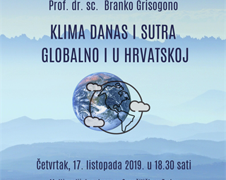 Poziv na predavanje "Klima danas i sutra globalno i u Hrvatskoj"