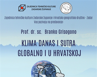 Poziv na predavanje "Klima danas i sutra globalno i u Hrvatskoj"
