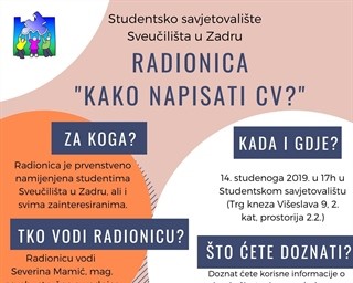 Poziv na radionicu „Kako napisati CV?“