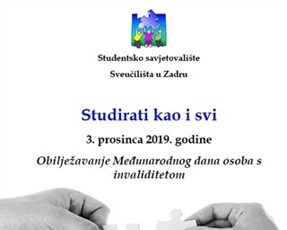 Predavanje „Studirati kao i svi“ povodom obilježavanja Međunarodnog dana osoba s invaliditetetom