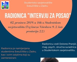 Nova radionicu iz ciklusa „Karijerno savjetovanje“