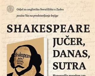 Poziv na predstavljanje knjige 'Shakespeare jučer, danas, sutra'