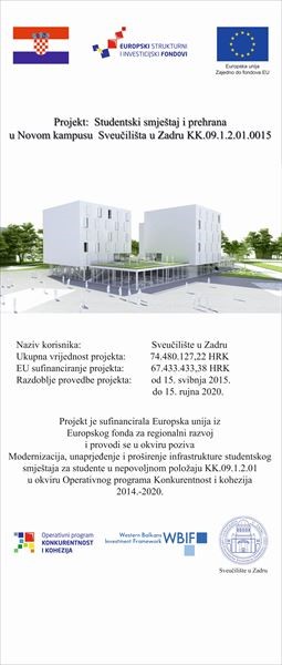 Poziv na obilježavanje početka gradnje Studentskog doma  i restorana Sveučilišta u Zadru