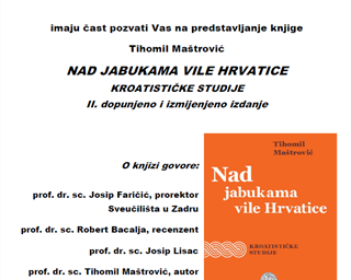 Predstavljanje knjige prof. dr. sc Tihomila Maštrovića "Nad jabukama vile Hrvatice"